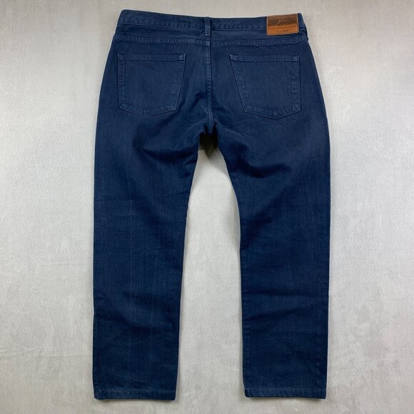 J Crew Mens Pants 36 Dark Blue Jeans 484 Slim Tapered Rigid Made In USA 36x28 - Picture 10 of 13